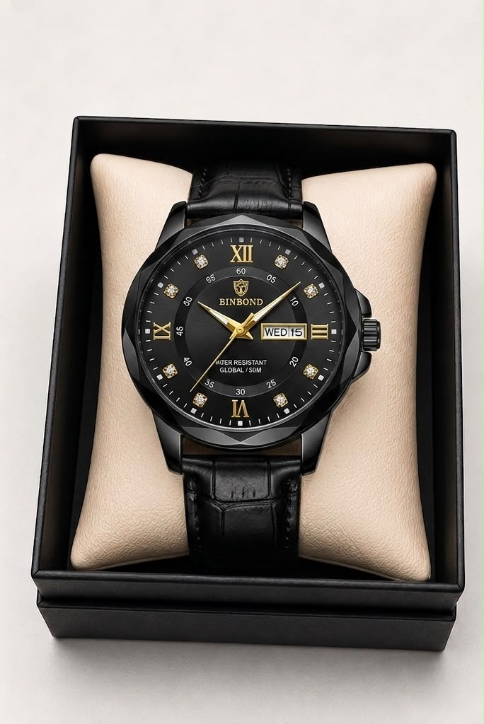BINBOND B4121 Luxury Men’s Watch > Black colour